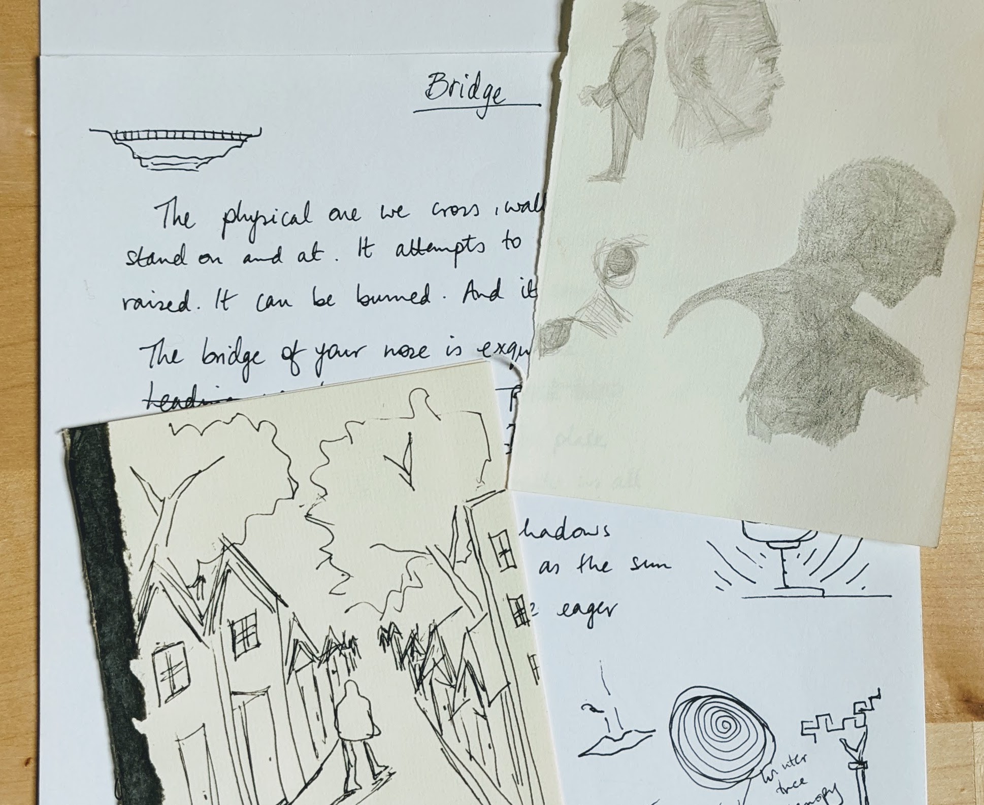 Photo of sketches and writing